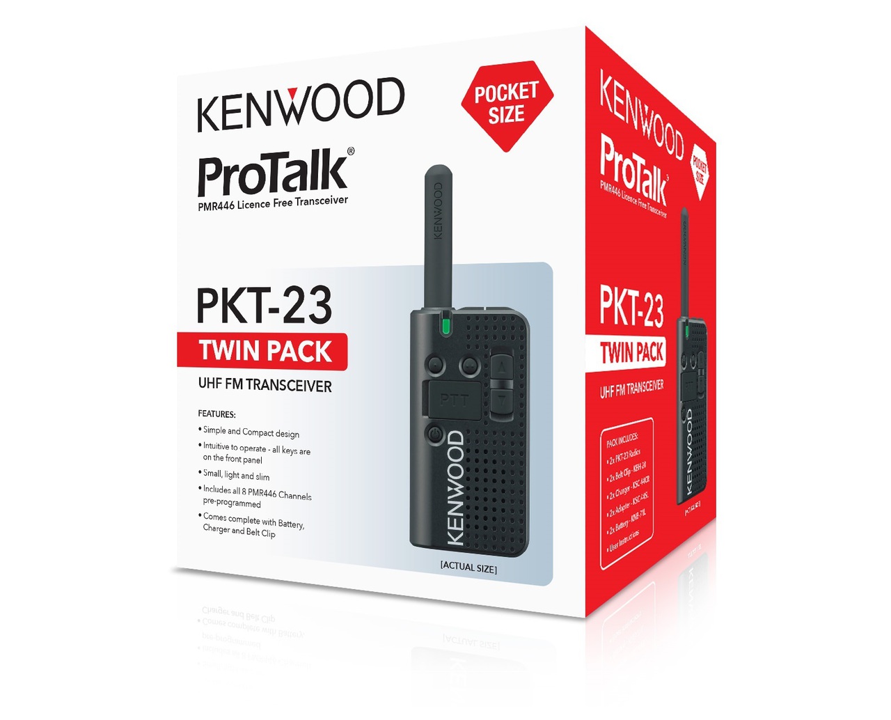Kenwood PKT-23 License Free Two-Way Radio Twin Pack