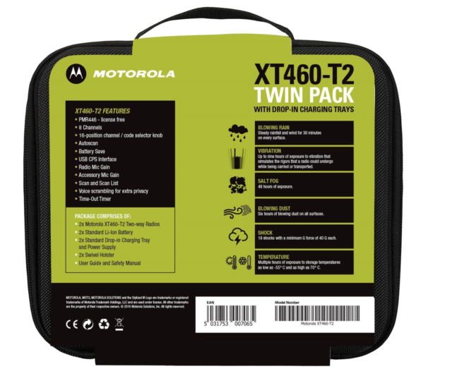 Motorola Rln4460 Motorola XT460 PMR446 Two-Way Radio Twin Pack